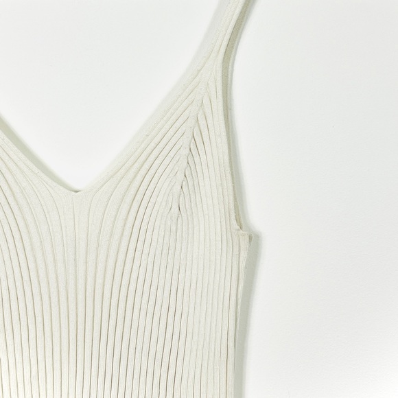 H&M Cream Spaghetti Strap Ribbed Sweater Tank Top - Picture 4 of 5